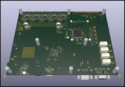 Bottom of PCB as rendered by KiCad    &#169;  All Rights Reserved